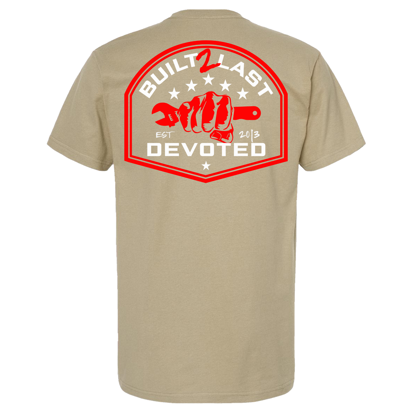Built 2 Last • tan tee