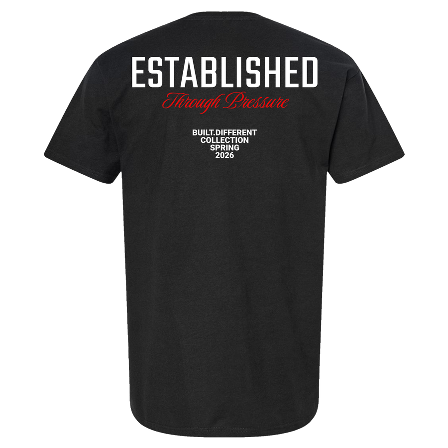 Established Through Pressure — Black Tee