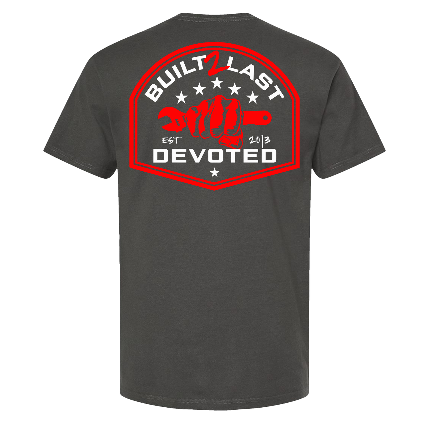 Built 2 Last • charcoal tee