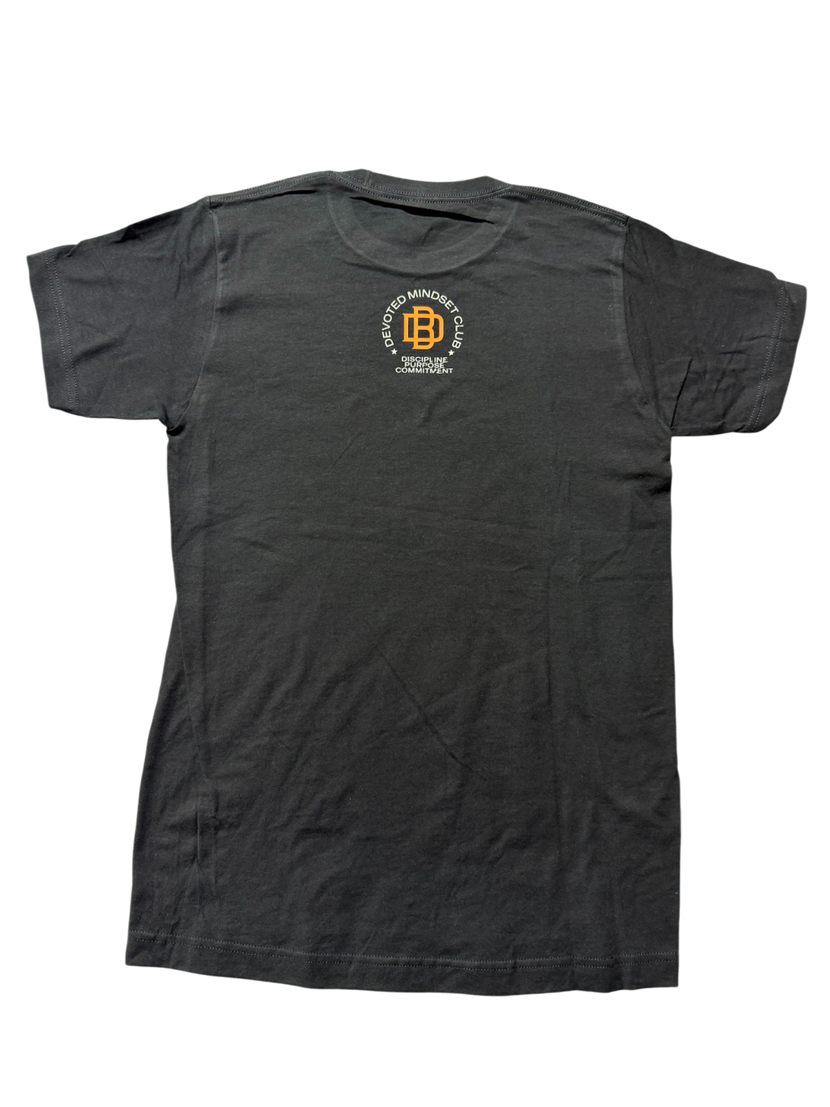 DMC Uniform 002 Training Club Tee in Iron charcoal, back view with DMC crest