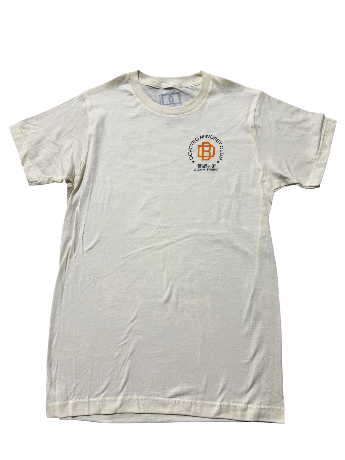 DMC Uniform 003 Department of Discipline Tee in Heritage vintage cream, front view with DMC crest