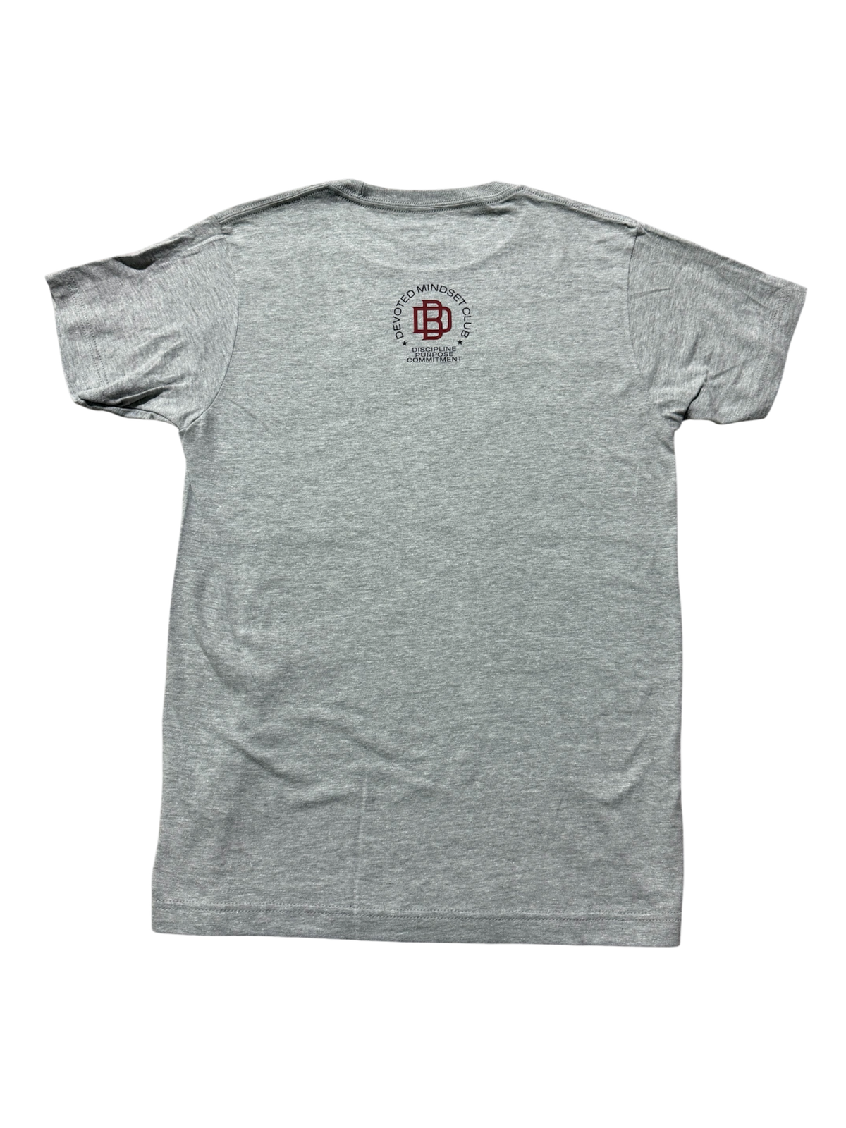 DMC Uniform 004 Athletic Department Tee in Athletic Grey, back view with DMC crest