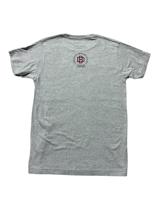 DMC Uniform 004 Athletic Department Tee in Athletic Grey, back view with DMC crest